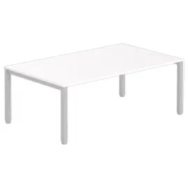 Table modulaire rectangulaire 200 x 120 blanc/ alu 