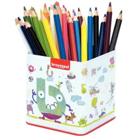 Crayon de couleur gros module BRUYNZEEL - mine 5mm - coloris assortis - lot de 48 