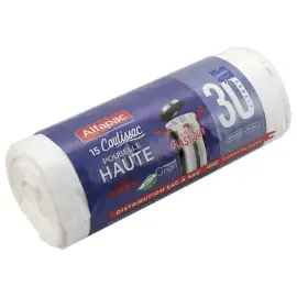 10 Sacs poubelle &agrave; liens &eacute;lastiques - 50 litres 