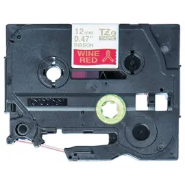 Ruban &eacute;tiqueteuse tissu or sur bordeaux 12 mm (4m) 