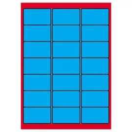 100 Planches d'&eacute;tiquettes L63,5xH38,1 mm 2100 &eacute;tiq/ bo&icirc;te, bleu vif 