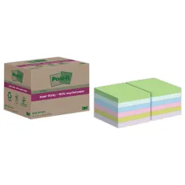 12 Blocs Post-It 7,6 X 7,6 cm, 70 feuilles- assortis 
