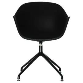 2 Fauteuils MOON Pivotants, 4 pieds noirsassise noire 