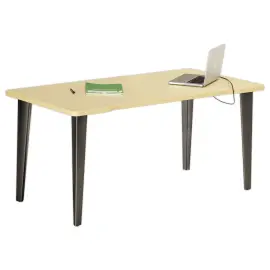 Bureau BORDEAUX 160 x 80 ch&ecirc;ne clair -pieds anthracite mont&eacute; 