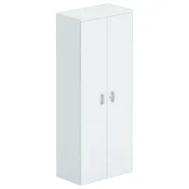 Armoire haute m&eacute;lamine 2 portes 197x80x42cm gris 