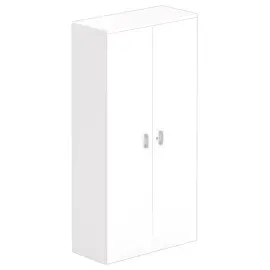 Armoire haute m&eacute;lamine 2 portes 197x100x42cm blanc 