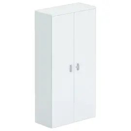 Armoire haute m&eacute;lamine 2 portes 197x100x42cm gris 