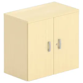 Armoire basse m&eacute;lamine 2 portes 73x80x42cm h&ecirc;tre 