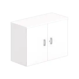 Armoire basse m&eacute;lamine 2 portes 73x100x42cm blanc 