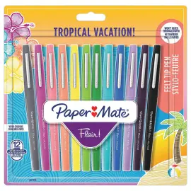 12 feutres Flair Tropical - Ecriture moyenne - PAPERMATE 