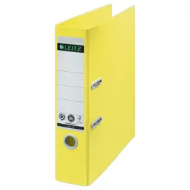 Classeurs &agrave; levier 180&deg;  Recycl&eacute; A4 - Dos 8 cm - jaune - LEITZ 