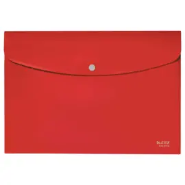 Pochette pression Leitz PP recycl&eacute; A4 rouge 
