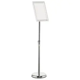 Pr&eacute;sentoir sur pied avec cadre clipsable - A4 - Alumiunium - DURABLE 