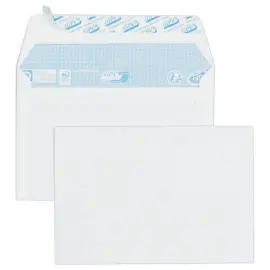 50 Enveloppes blanches C6 114x162 80 g bande silicon&eacute;e 