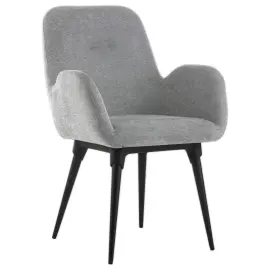 2 Fauteuils Tissu gris 4 pieds m&eacute;tal mont&eacute;s 