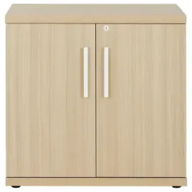 Meuble de rangement bas BARI 2 portes ch&ecirc;ne structur&eacute; mont&eacute; 