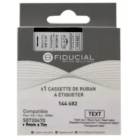Ruban K7 pour titreuse  DYMO S0720670 9 mm transparent impression noir 