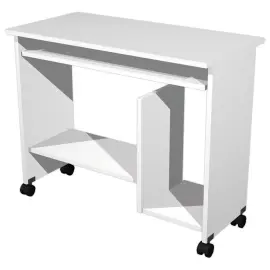Bureau compact informatique blanc L 92x P 45 cm mont&eacute; 