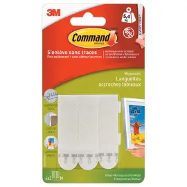 Languettes accroche-tableaux - Taille M - Blanc - Command 