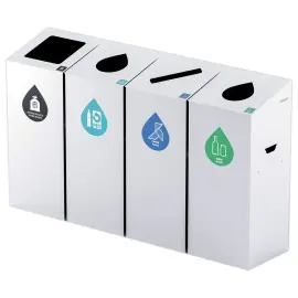 Poubelle de tri en aluminium 110L 