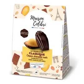 6 Madeleines classiques - Coque chocolat noir - Maison Colibri 