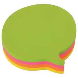 Bloc 200 notes adh&eacute;sives 70 x 70 mm "bulle" 4 couleurs assorties fluo 