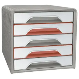 Module de classement 5 tiroirs Smoove TerraNova - Sable / Terracotta 