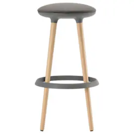 Tabouret haut tissu gris 