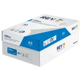 3 ramettes 500 feuilles papier A3 80g tr&egrave;s blanc REY Office 