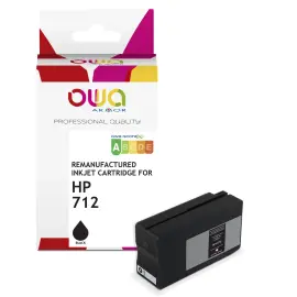 Cartouche jet d'encre &eacute;quivalent HP 712 - Noir - Owa 
