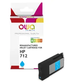 Cartouche jet d'encre &eacute;quivalent HP 712 - Cyan - Owa 