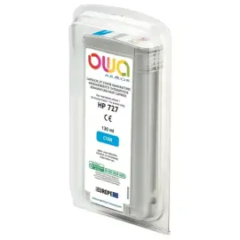 Cartouche B45552OW OWA pour traceurs comp HP 727 130 ml - Cyan 