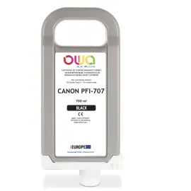 Cartouche &eacute;quivalent Canon pour traceurs PFI-7130 700 ml - Noir - Owa 