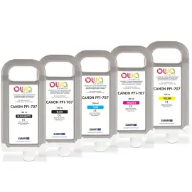 Cartouche &eacute;quivalent Canon pour traceurs PFI-707 700 ml - Magenta - Owa 