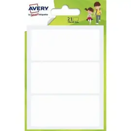 10 paquets de 21 &eacute;tiquettes multi-usage blanches Avery 