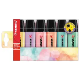 6 Surligneur STABILO Boss fluor pastel 