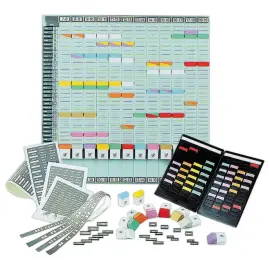 Kit de planning annuel &agrave; fiche T - 12 colonnes - 32 fentes - NOBO 