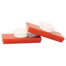 2 Aimants rectangulaires - 48 x 23 mm - Rouge 