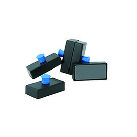 4 Aimants rectangulaires &agrave; bouton 2.7 cm - Bleu 