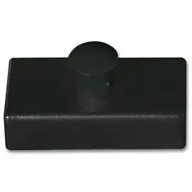 4 Aimants rectangulaires &agrave; bouton 2.7 cm - Noir 