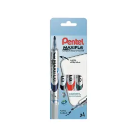4 Marqueurs effa&ccedil;ables &agrave; sec Maxiflo - pointe ogive - PENTEL 
