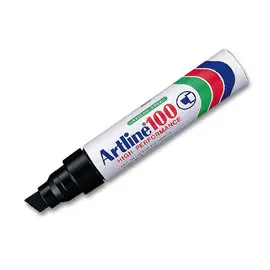 Marqueur permanent Artline 100 - Pointe biseaut&eacute;e 12 mm - Noir - ARTLINE 