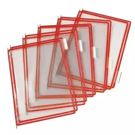 10 Poches &agrave; pivots TARIFOLD A4 - rouge 
