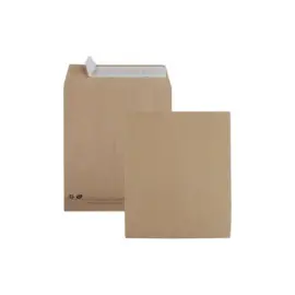 250 Pochettes &agrave; soufflet en kraft brun - 120 g - 260 x 330 mm - GPV 