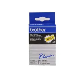 Ruban pour titreuse BROTHER TC601 12 mm fond jaune impression noire 