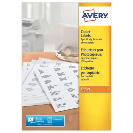 200 planches de 16 &eacute;tiquettes blanches haute cadence sp&eacute;cial copieurs AVERY 105x37mm 