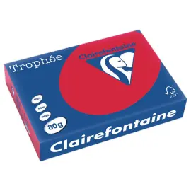 Ramette de papier A4 pastel Troph&eacute;e 80g - Groseille - CLAIREFONTAINE 