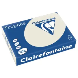 Ramette de papier A4 pastel Troph&eacute;e 80g - Gris perle - CLAIREFONTAINE 