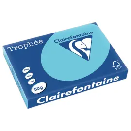 Ramette de papier couleur pastel - A3 - Troph&eacute;e 80g - Bleu Aliz&eacute; - CLAIREFONTAINE 