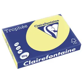 Ramette de papier couleur pastel - A3 - Troph&eacute;e 80g - jonquille - CLAIREFONTAINE 